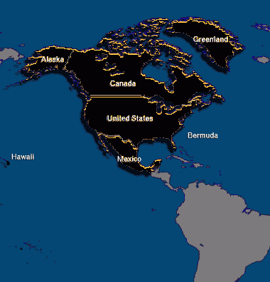 世界行政地图之北美洲地图,高清中文版