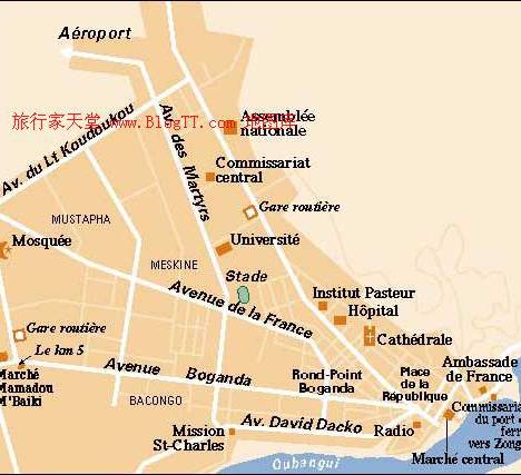 班吉地图,中非共和国地图高清中文版