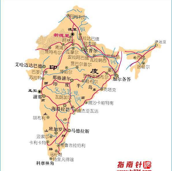 印度简略地图,印度地图高清中文版