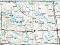 美国North Dakota州地形交通图